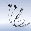 Káblové slúchadlá s mikrofónom, s 3,5 mm konektorom / USB-C konektorom Hoco M119A čierne thumbnail