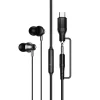 Káblové slúchadlá s mikrofónom, s 3,5 mm konektorom / USB-C konektorom Hoco M119A čierne thumbnail