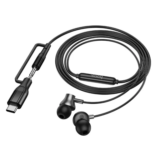 Káblové slúchadlá s mikrofónom, s 3,5 mm konektorom / USB-C konektorom Hoco M119A čierne - 6