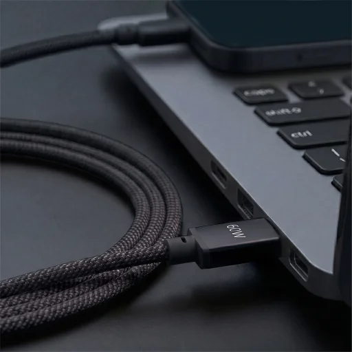Forever Vibe USB-C – USB-C kábel, 1 m, 60 W, tmavosivý - 6