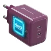 Forcell F-Energy GaN III Crystal Color VT-60 60 W sieťová nabíjačka s 2 portmi USB-C a bordovým silikónovým káblom USB-C – USB-C thumbnail