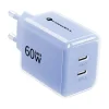 Forcell F-Energy GaN III Crystal Color sieťová nabíjačka 2x USB C AVS SSFC3.0 60 W + silikónový kábel USB C – USB C VT-60 modrá thumbnail