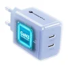 Forcell F-Energy GaN III Crystal Color sieťová nabíjačka 2x USB C AVS SSFC3.0 60 W + silikónový kábel USB C – USB C VT-60 modrá thumbnail