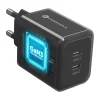 Forcell F-Energy GaN III Crystal Color sieťová nabíjačka 2 USB-C SSFC3.0, 60 W, so silikónovým káblom USB-C – USB-C, čierna thumbnail