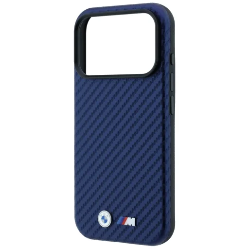 iPhone 18 Pro Max / 17 Pro Max tmavomodrý BMW M karbónový kryt s kovovým logom MagSafe - 6