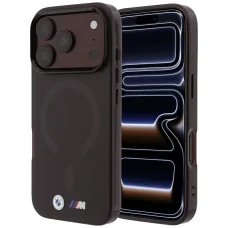 Apple iPhone 18 Pro / 17 Pro bordový MagSafe kryt BMW M IML s matným kovovým logom a ozdobným pruhom