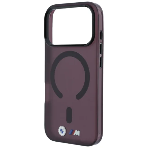 Apple iPhone 18 Pro / 17 Pro bordový MagSafe kryt BMW M IML s matným kovovým logom a ozdobným pruhom - 6