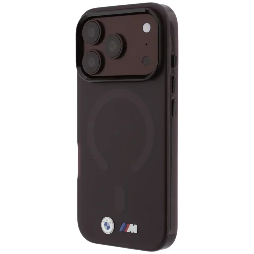 Apple iPhone 18 Pro / 17 Pro bordový MagSafe kryt BMW M IML s matným kovovým logom a ozdobným pruhom - 2