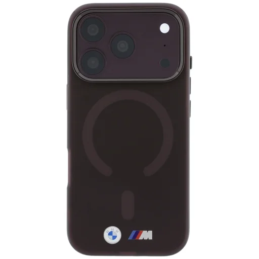 Apple iPhone 18 Pro / 17 Pro bordový MagSafe kryt BMW M IML s matným kovovým logom a ozdobným pruhom - 3