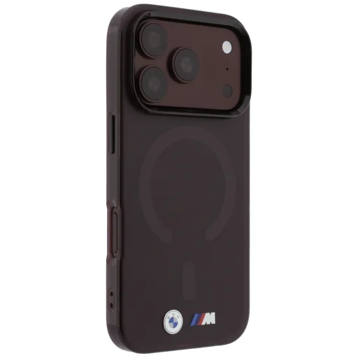 Apple iPhone 18 Pro / 17 Pro bordový MagSafe kryt BMW M IML s matným kovovým logom a ozdobným pruhom - 4
