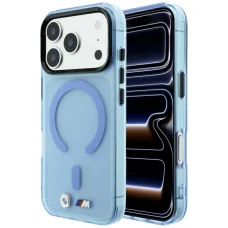 iPhone 18 Pro / 17 Pro modré BMW M IML matné puzdro s kovovým logom MagSafe