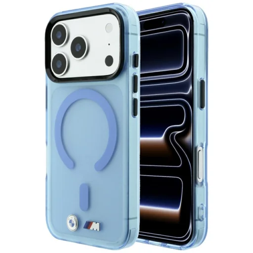 iPhone 18 Pro Max / 17 Pro Max modrý BMW M IML matný kryt s kovovým logom MagSafe - 1