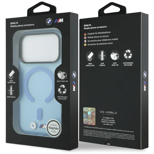 iPhone 18 Pro Max / 17 Pro Max modrý BMW M IML matný kryt s kovovým logom MagSafe - 8