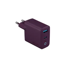 Forever Vibe-TC45AC GaN PD QC 45 W sieťová nabíjačka s USB-C a USB-A konektorom, bordová