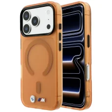 iPhone 18 Pro / 17 Pro oranžový BMW M IML matný kryt s kovovým logom a ozdobným pruhom MagSafe