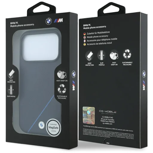 Apple iPhone 18 Pro / 17 Pro námornícka modrá BMW M Tire Track Blue Line MagSafe puzdro - 8