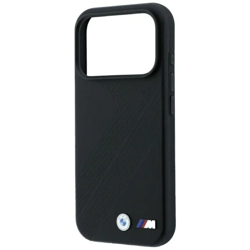 iPhone 18 Pro / 17 Pro čierne BMW M flipové puzdro so vzorom stopy pneumatiky a kovovým logom, MagSafe - 6