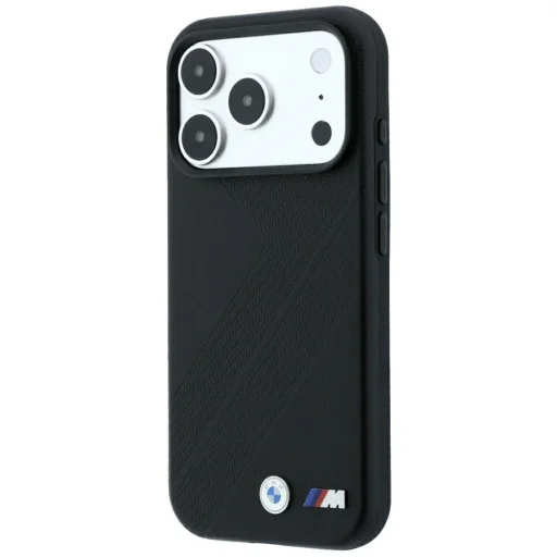 iPhone 18 Pro / 17 Pro čierne BMW M flipové puzdro so vzorom stopy pneumatiky a kovovým logom, MagSafe - 2