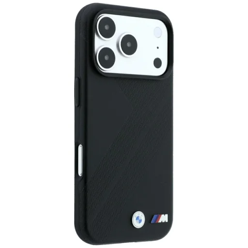 iPhone 18 Pro / 17 Pro čierne BMW M flipové puzdro so vzorom stopy pneumatiky a kovovým logom, MagSafe - 4