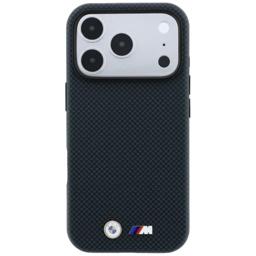 Apple iPhone 18 Pro / 17 Pro tmavomodré flipové puzdro BMW M Kvadrille Kevlar s kovovým logom MagSafe - 3