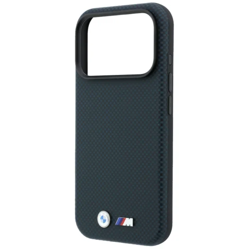 Apple iPhone 18 Pro / 17 Pro tmavomodré flipové puzdro BMW M Kvadrille Kevlar s kovovým logom MagSafe - 6