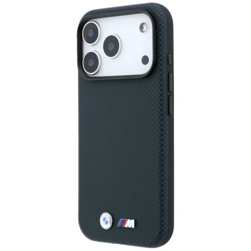 Apple iPhone 18 Pro / 17 Pro tmavomodré flipové puzdro BMW M Kvadrille Kevlar s kovovým logom MagSafe - 2