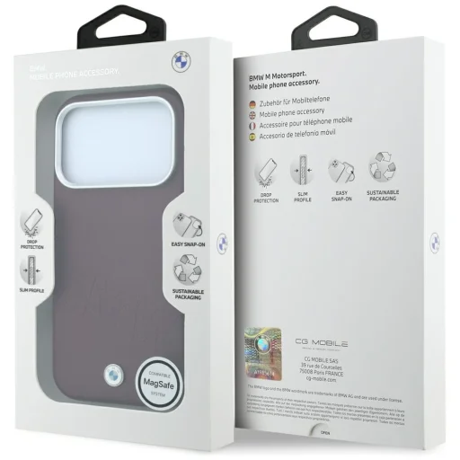 iPhone 18 Pro Max / 17 Pro Max bordové puzdro BMW Sign Inclined so zapusteným písmom MagSafe - 8