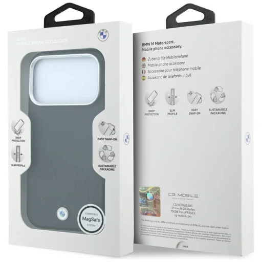 iPhone 18 Pro / 17 Pro čierne BMW Sign puzdro MagSafe so šikmým embosovaným písmom - 8