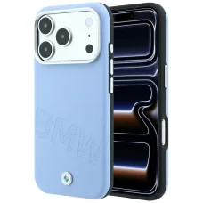 iPhone 18 Pro / 17 Pro modré puzdro BMW Sign Inclined Deboss Letters MagSafe