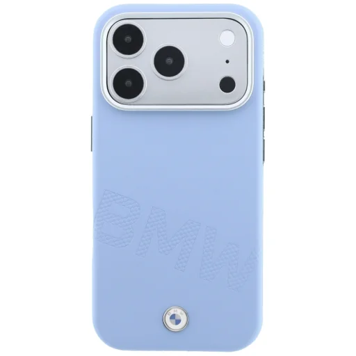 iPhone 18 Pro / 17 Pro modré puzdro BMW Sign Inclined Deboss Letters MagSafe - 3