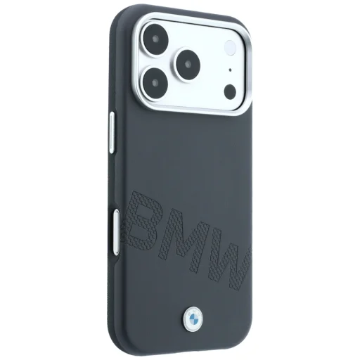 iPhone 18 Pro Max / 17 Pro Max sivé BMW Sign Inclined Deboss Letters MagSafe puzdro - 4