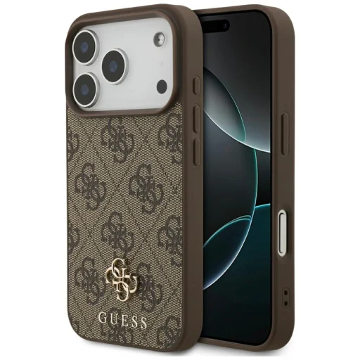 iPhone 18 Pro / 17 Pro hnedé puzdro Guess 4G Small Classic Logo MagSafe - 1