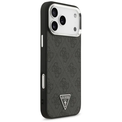 Apple iPhone 18 Pro Max / 17 Pro Max čierno-strieborné Guess 4G Triangle Logo MagSafe puzdro - 4