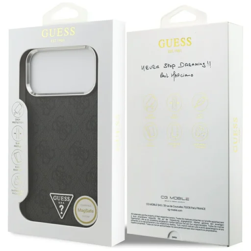 Apple iPhone 18 Pro Max / 17 Pro Max čierno-strieborné Guess 4G Triangle Logo MagSafe puzdro - 8