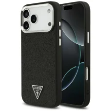 iPhone 18 Pro Max / 17 Pro Max čierne puzdro Guess Glitter Triangle Logo MagSafe