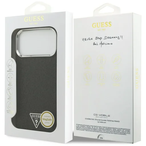 iPhone 18 Pro Max / 17 Pro Max čierne puzdro Guess Glitter Triangle Logo MagSafe - 8