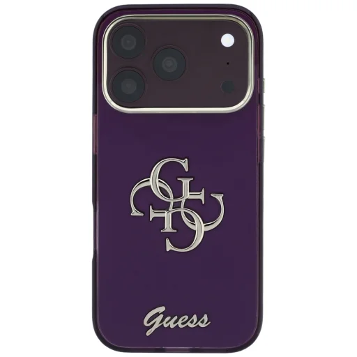iPhone 18 Pro / 17 Pro burgundské puzdro Guess IML 4G Script Metal - 3