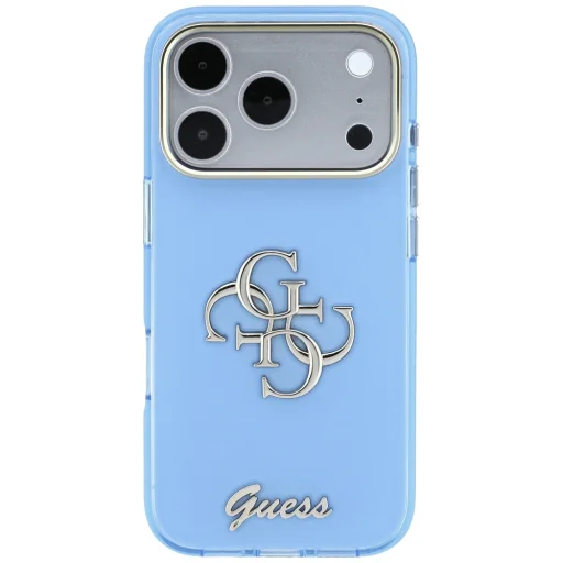 Svetlomodré puzdro Guess IML 4G Script Metal pre iPhone 18 Pro / 17 Pro - 3