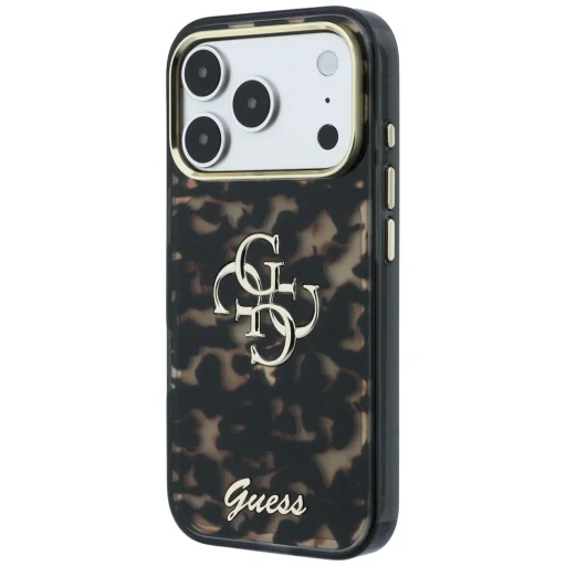 iPhone 18 Pro Max / 17 Pro Max Guess IML 4G Script Metal puzdro, korytnačinový vzor - 2
