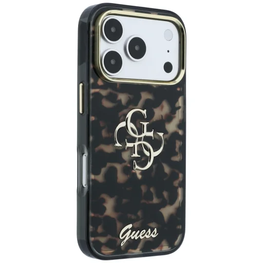iPhone 18 Pro Max / 17 Pro Max Guess IML 4G Script Metal puzdro, korytnačinový vzor - 4