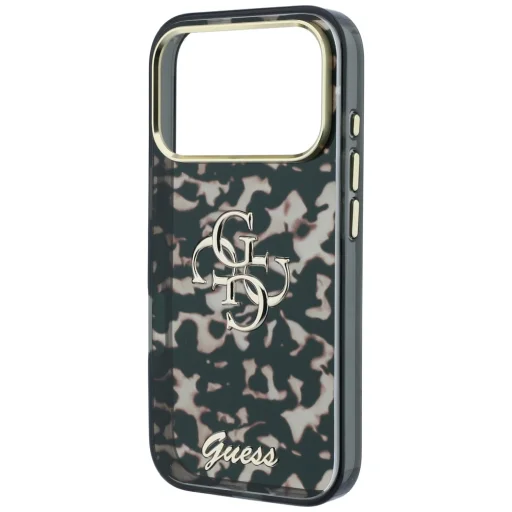 iPhone 18 Pro Max / 17 Pro Max Guess IML 4G Script Metal puzdro, korytnačinový vzor - 6