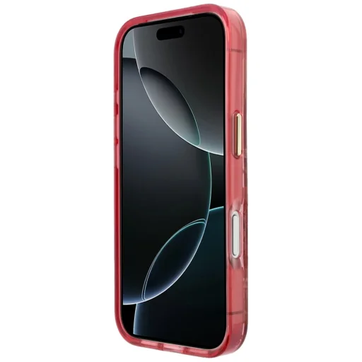 iPhone 18 Pro Max / iPhone 17 Pro Max bordový Guess IML Glitter Blossom Roses pevný kryt - 5