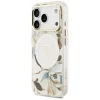 Apple iPhone 18 Pro / 17 Pro biele puzdro Guess IML Glitter Flowers Triangle MagSafe thumbnail