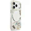 Apple iPhone 18 Pro / 17 Pro biele puzdro Guess IML Glitter Flowers Triangle MagSafe thumbnail