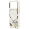 Apple iPhone 18 Pro / 17 Pro biele puzdro Guess IML Glitter Flowers Triangle MagSafe thumbnail