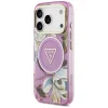 iPhone 18 Pro / 17 Pro fialové puzdro Guess IML Glitter Flowers Triangle MagSafe thumbnail