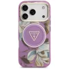 iPhone 18 Pro / 17 Pro fialové puzdro Guess IML Glitter Flowers Triangle MagSafe thumbnail