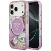 iPhone 18 Pro / 17 Pro fialové puzdro Guess IML Glitter Flowers Triangle MagSafe thumbnail