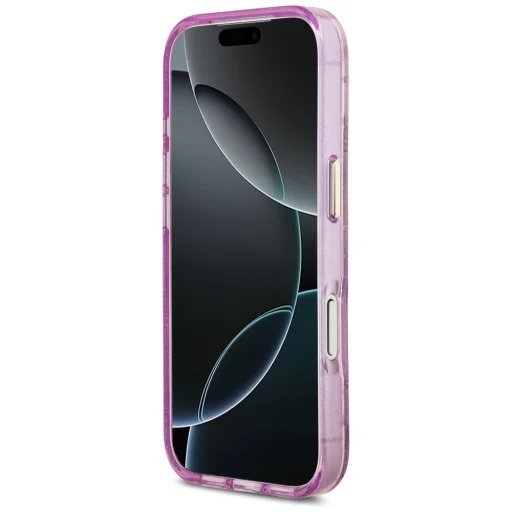 iPhone 18 Pro / 17 Pro fialové puzdro Guess IML Glitter Flowers Triangle MagSafe - 5