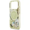 Zelený kryt Guess IML Glitter Flowers Triangle MagSafe pre iPhone 18 Pro / 17 Pro thumbnail